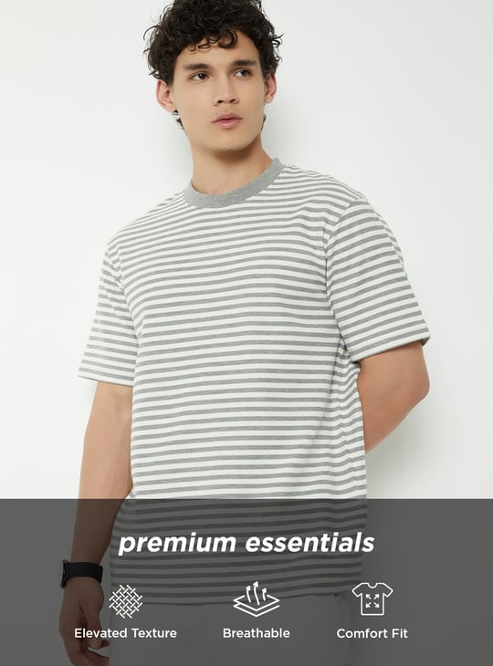 Men Structured Striped T-Shirt