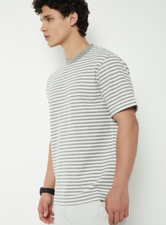 Men Structured Striped T-Shirt