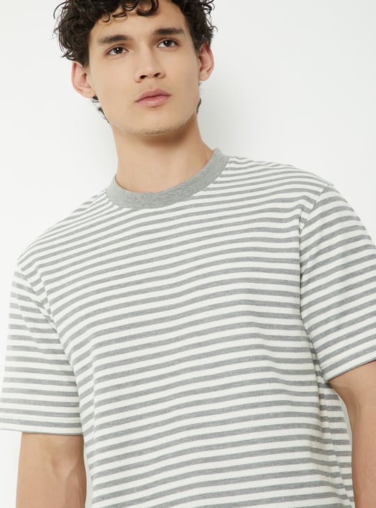 Men Structured Striped T-Shirt