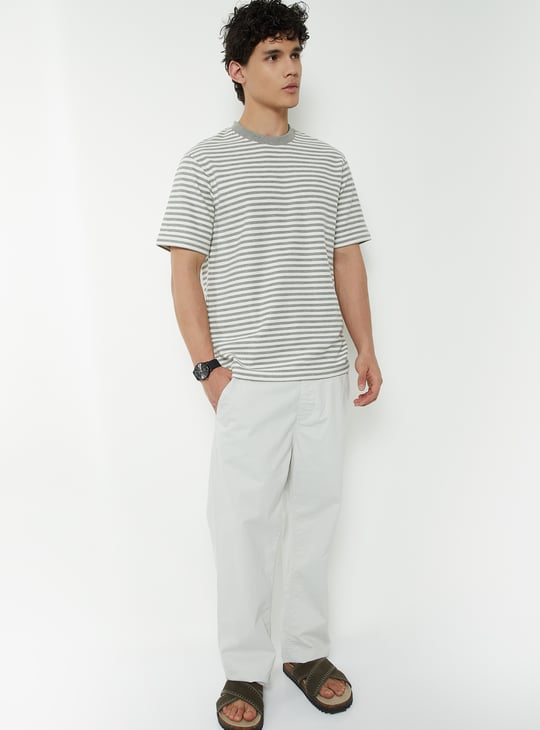 Men Structured Striped T-Shirt