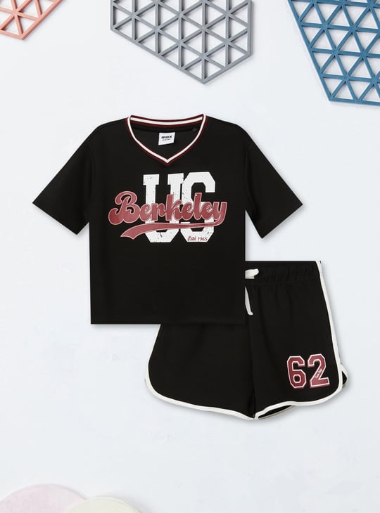 Girls Printed Shorts Set
