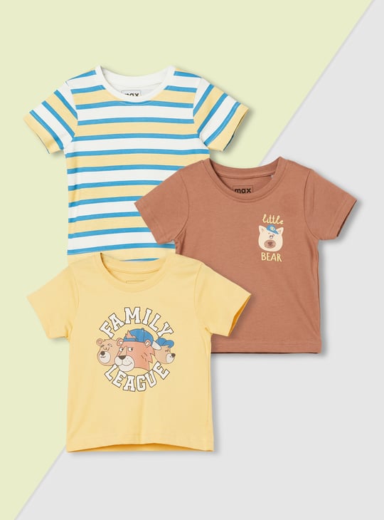 Boys Assorted Print T-shirt - Pack of 3