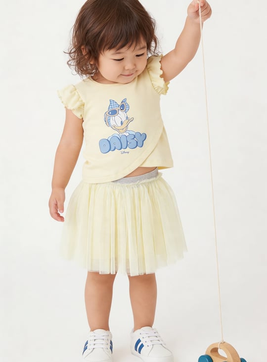 Girls Daisy Duck Print Shorts Set