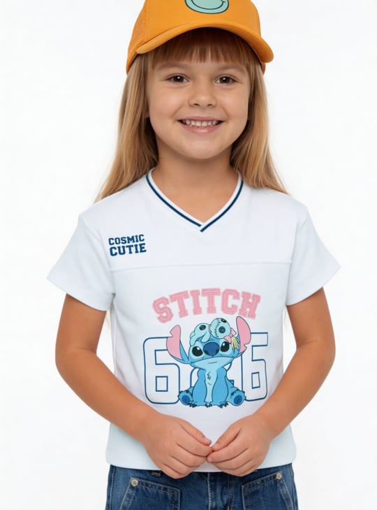 Girls Stitch Print T-shirt