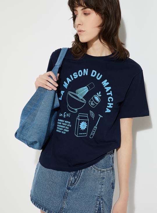 URB_N Women Graphic Print Relaxed Fit T-shirt