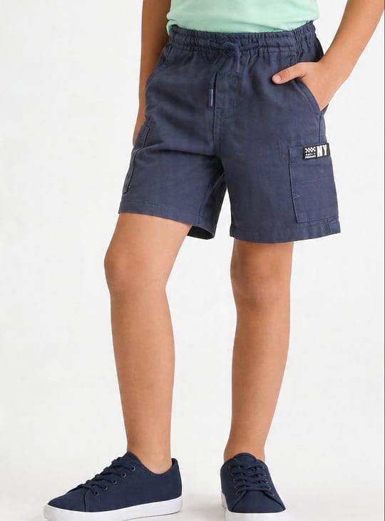 Boys Solid Cargo Shorts