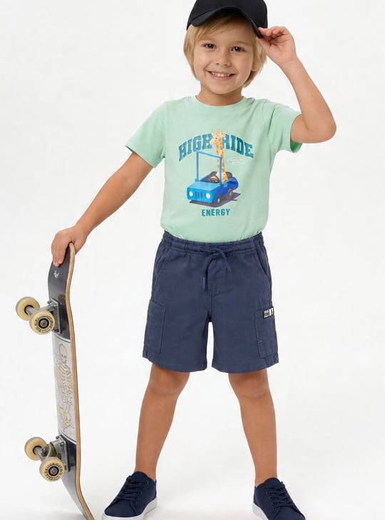Boys Solid Cargo Shorts