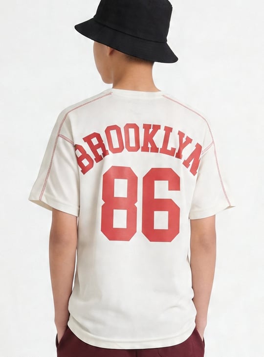Boys Brooklyn Print T-shirt | White | Printed