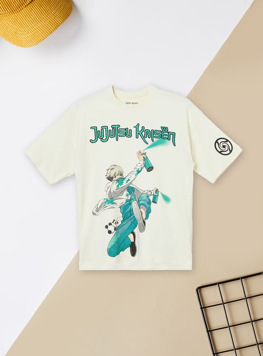 Boys Jujutsu Kaisen Print Oversized T-shirt