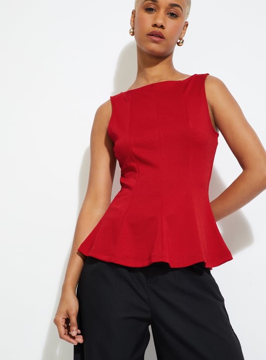 ALAYA F X URB_N Women Solid Peplum Top