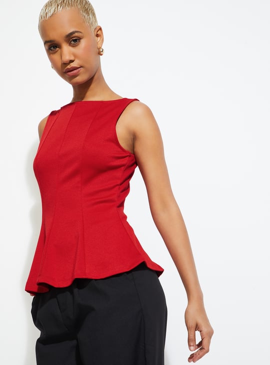 ALAYA F X URB_N Women Solid Peplum Top