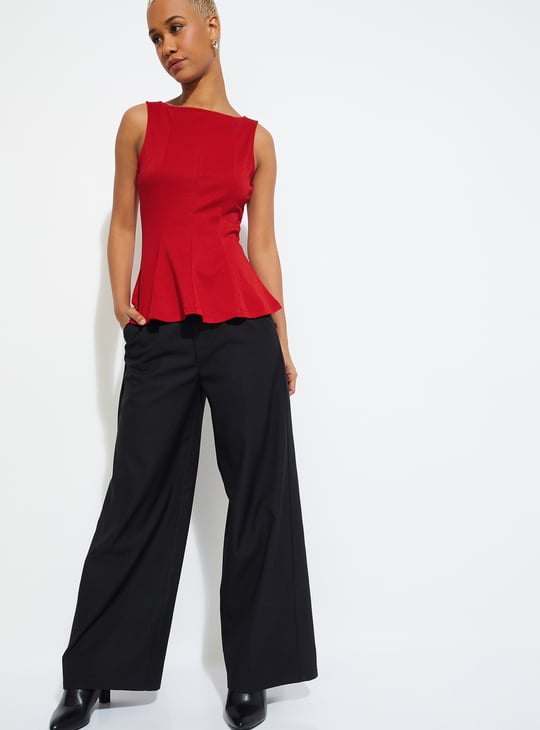 ALAYA F X URB_N Women Solid Peplum Top