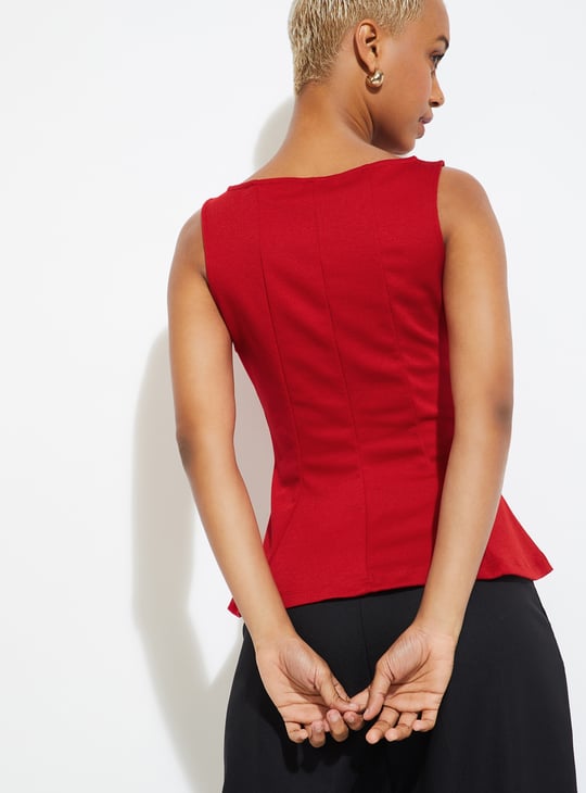 ALAYA F X URB_N Women Solid Peplum Top