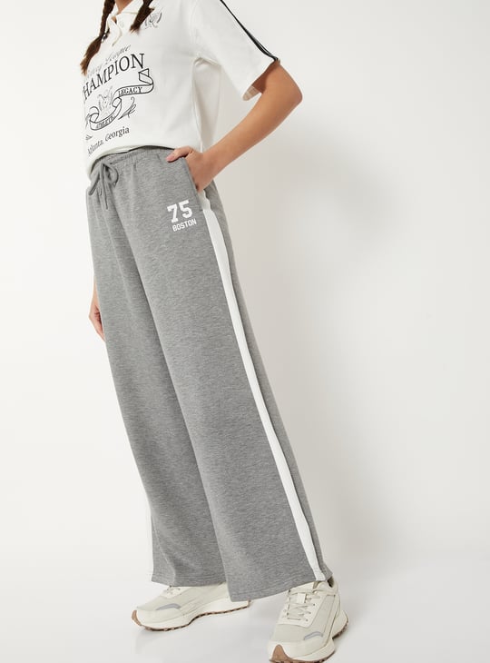 Women Side Taped Butter Soft Wide Leg Sports Track Pants