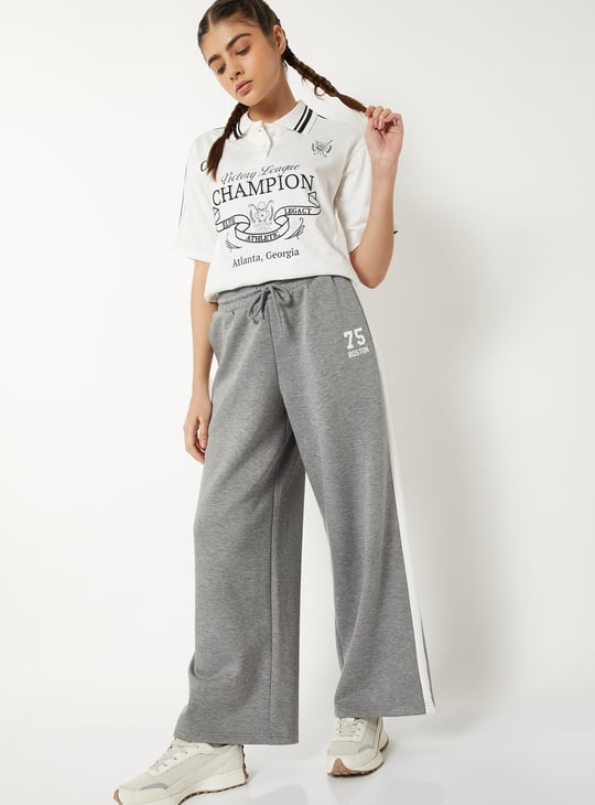 Women Side Taped Butter Soft Wide Leg Sports Track Pants