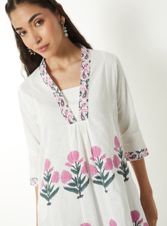 Women Floral Print A-line Kurta Set