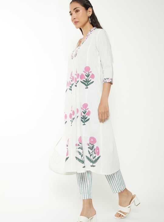 Women Floral Print A-line Kurta Set