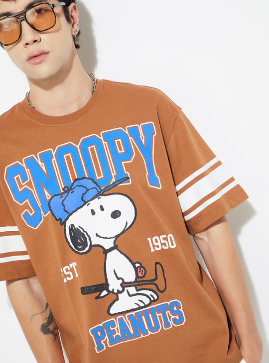 Buy URB_N Men Snoopy Print Oversized T-shirt Online at just Rs