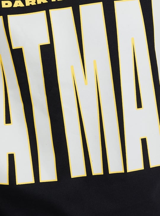 URB_N Men Batman Print Oversized T-shirt