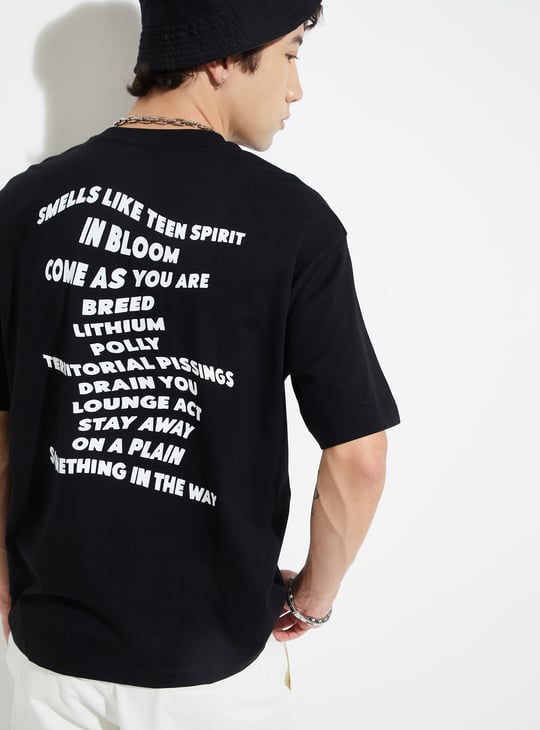 URB_N Men Nirvana Printed Oversized T-shirt
