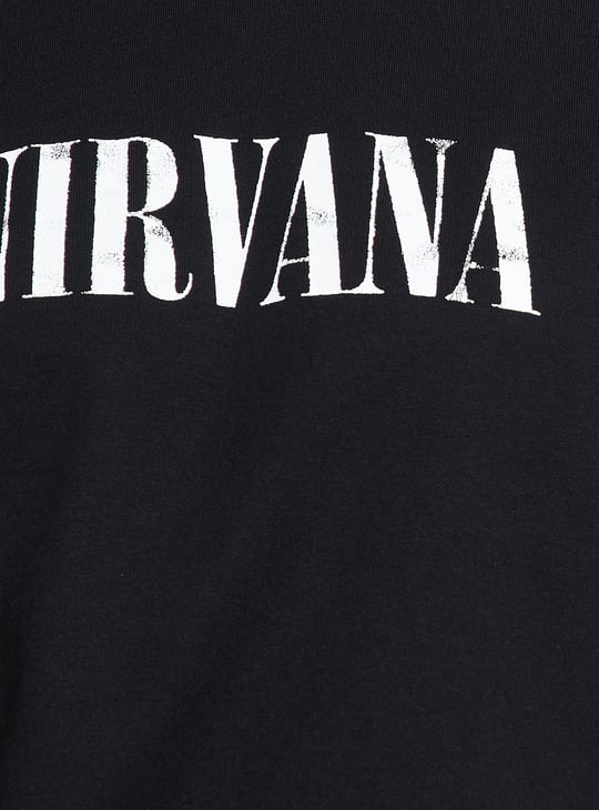 URB_N Men Nirvana Printed Oversized T-shirt