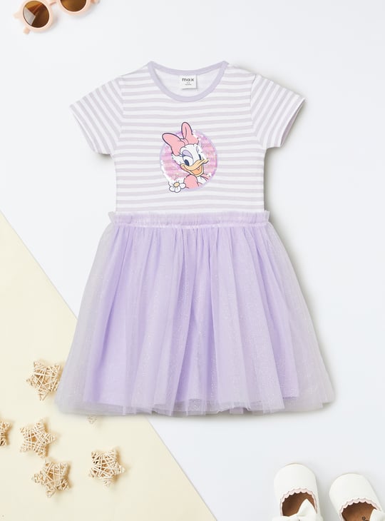 Girls Daisy Duck Sequins Tulle Dress