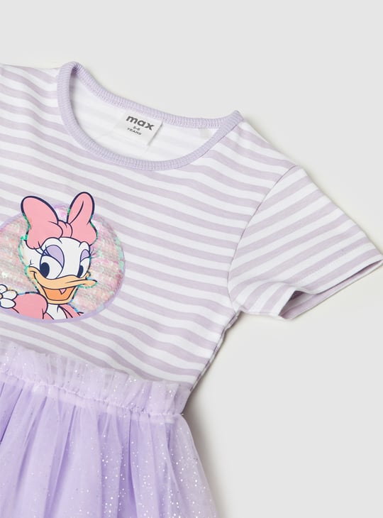 Girls Daisy Duck Sequins Tulle Dress
