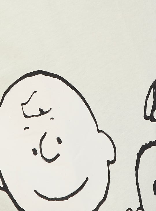 URB_N Women Peanut Snoopy Print Oversized T-shirt