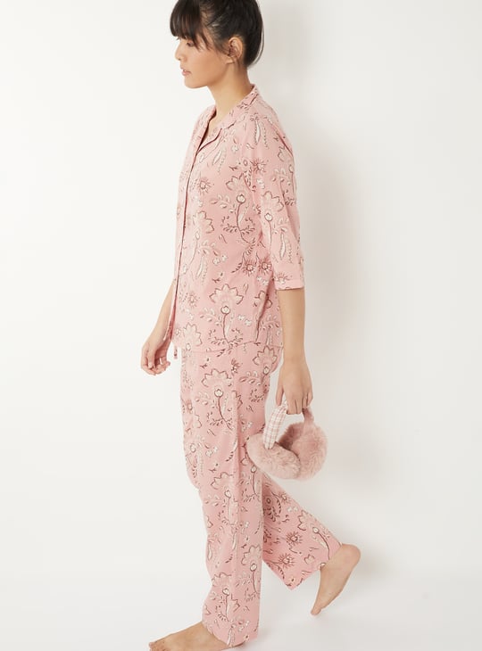 Women Pure Cotton Floral Printed PJ Set