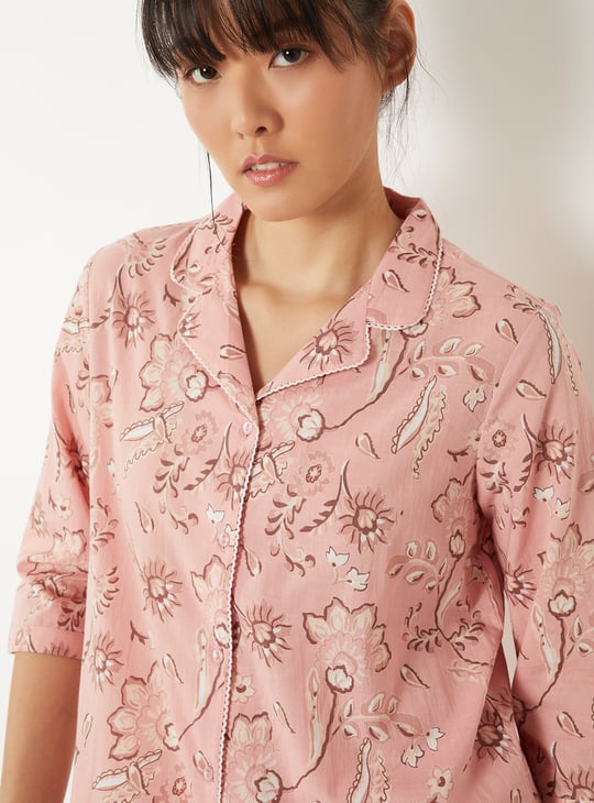 Women Pure Cotton Floral Printed PJ Set