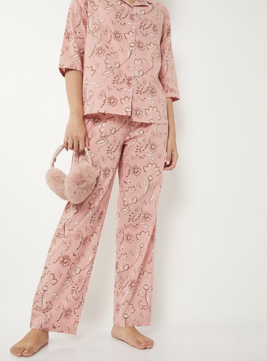 Women Pure Cotton Floral Printed PJ Set