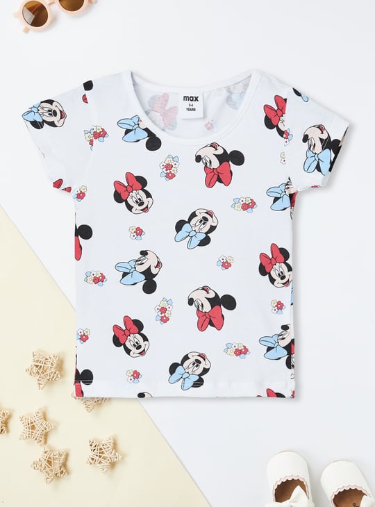 Girls Minnie Mouse Dungaree Dress with T-shirt
