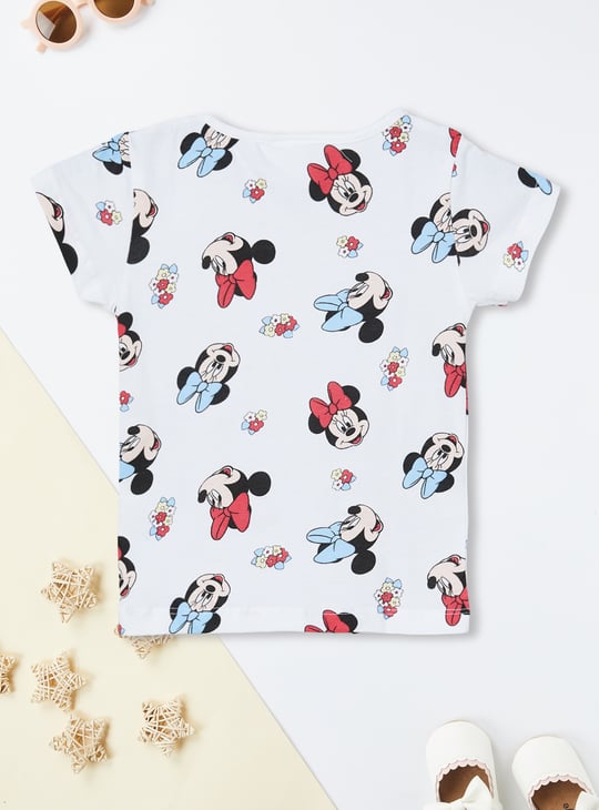 Girls Minnie Mouse Dungaree Dress with T-shirt