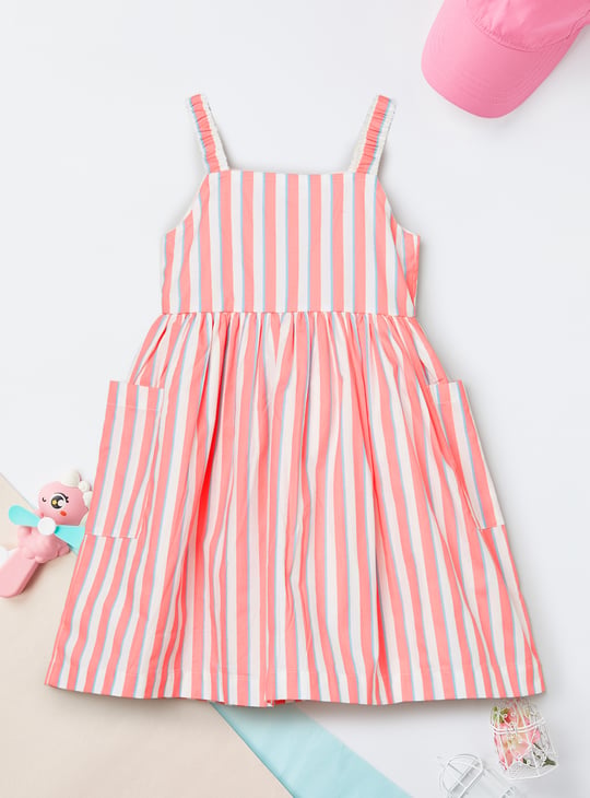 Girls Striped A-Line Dress