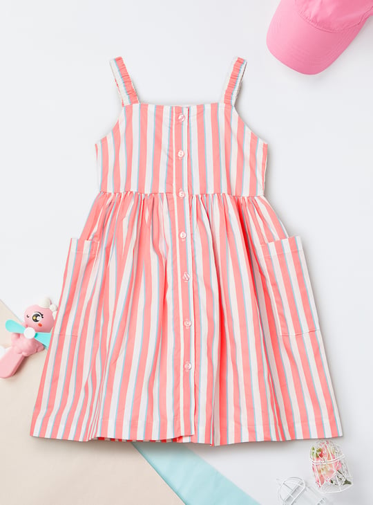 Girls Striped A-Line Dress