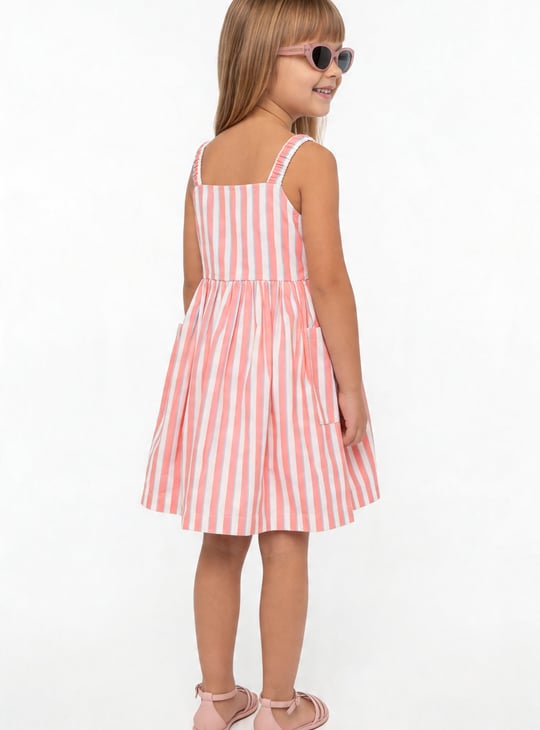 Girls Striped A-Line Dress