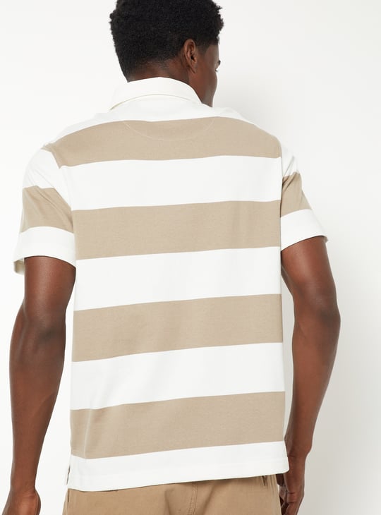 Men Striped Polo T-shirt