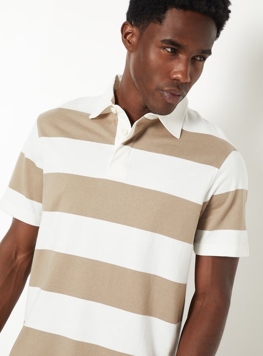 Men Striped Polo T-shirt