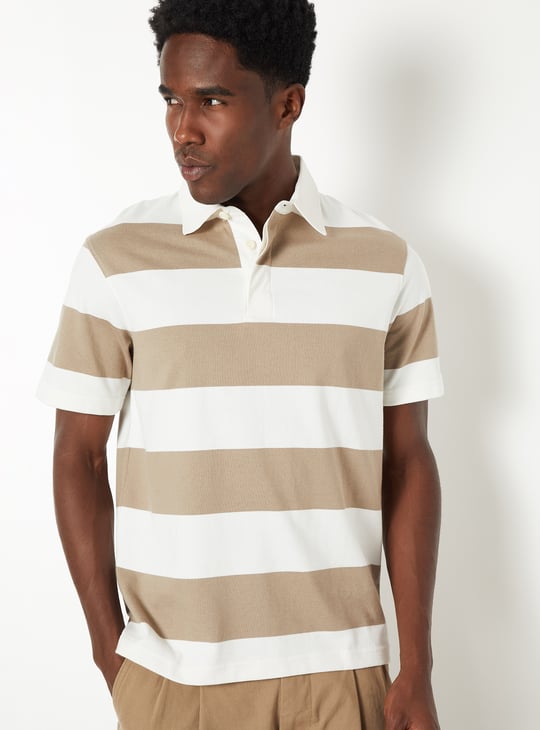 Men Striped Polo T-shirt