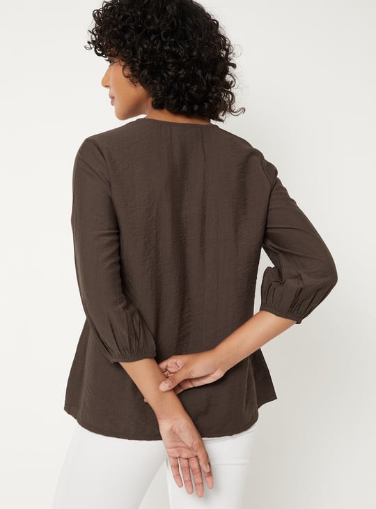 Women Embroidered Tunic | Brown