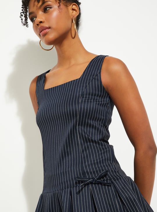 Buy URB_N Women Striped Pleated Mini Dress Online at just Rs