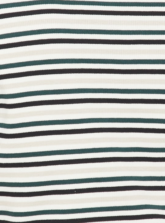 Women Striped Sports Polo T-shirt
