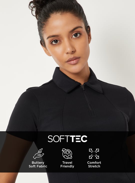 Women Solid Sports Polo T-shirt