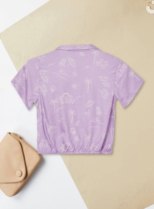 Girls Printed Boxy Fit Shirt