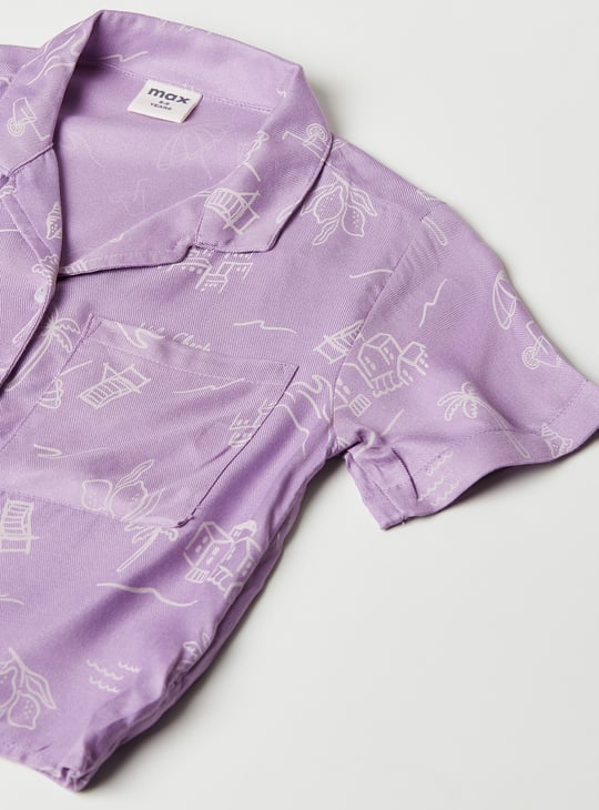 Girls Printed Boxy Fit Shirt