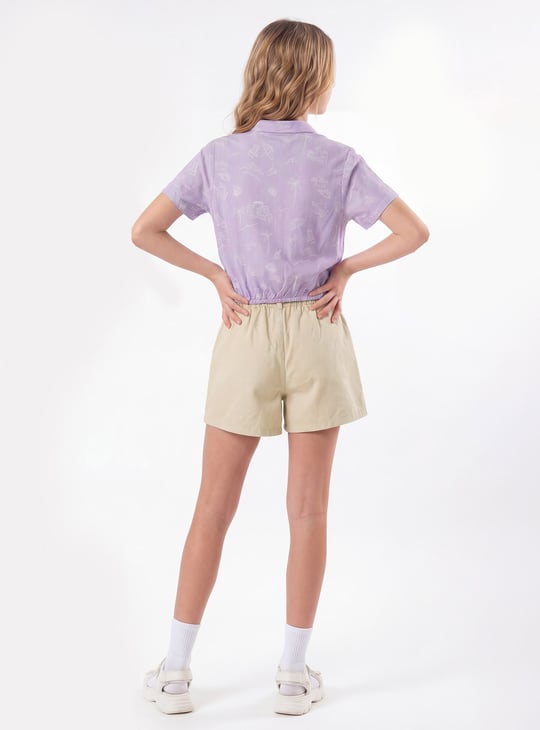 Girls Printed Boxy Fit Shirt