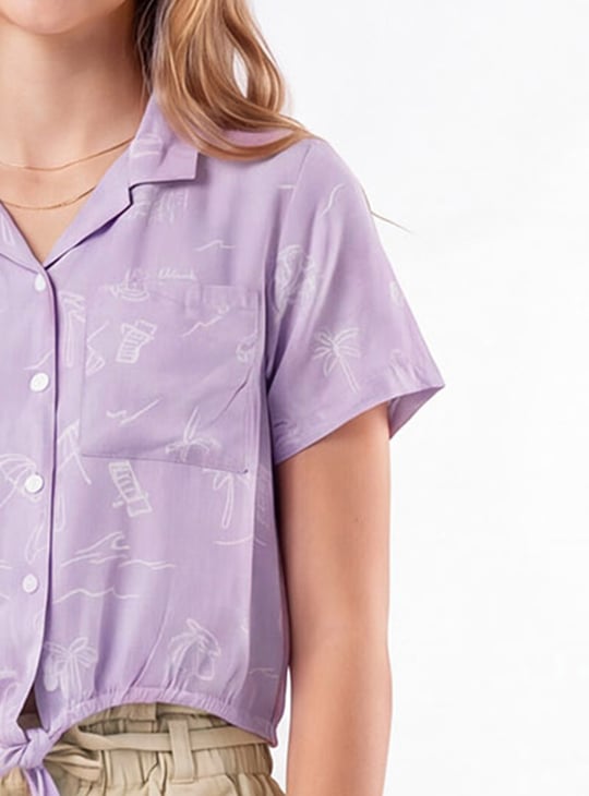 Girls Printed Boxy Fit Shirt