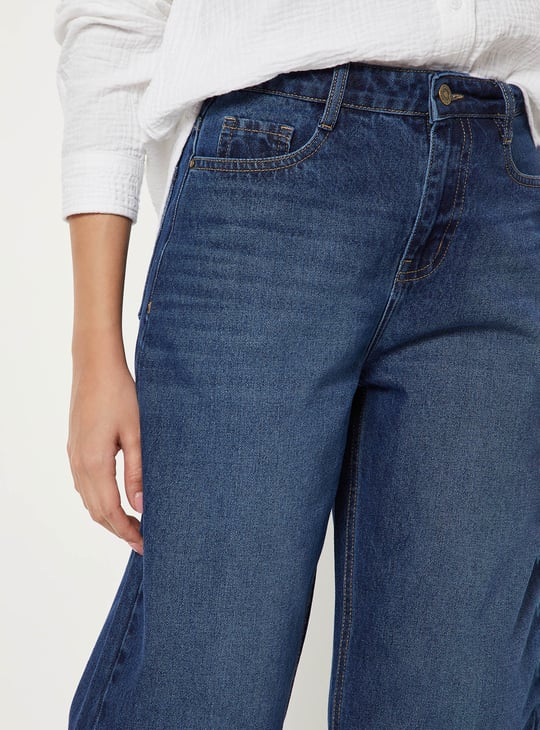 Women Washed Barrel Fit Jeans