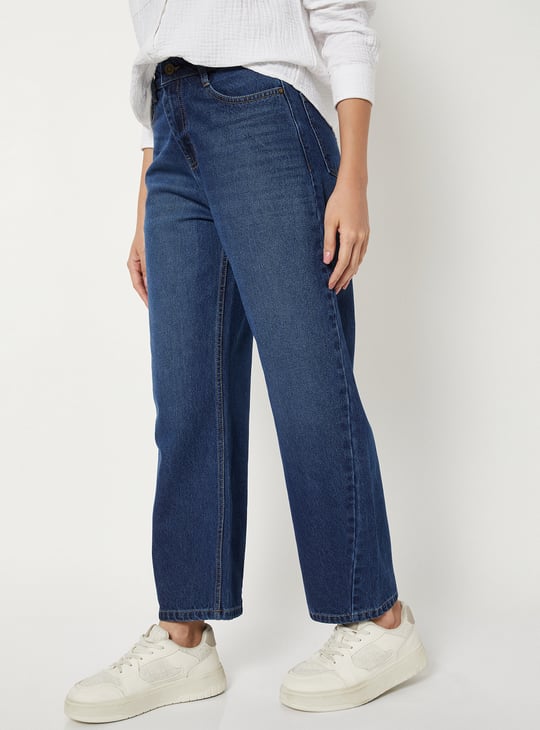 Women Washed Barrel Fit Jeans