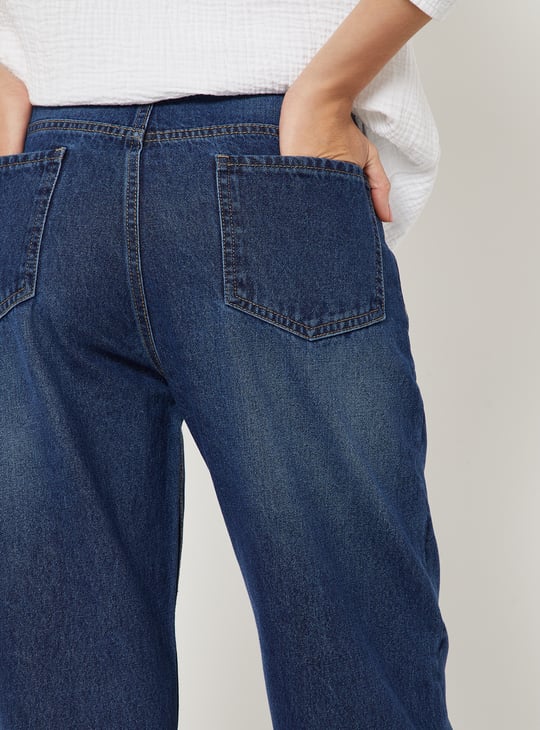 Women Washed Barrel Fit Jeans